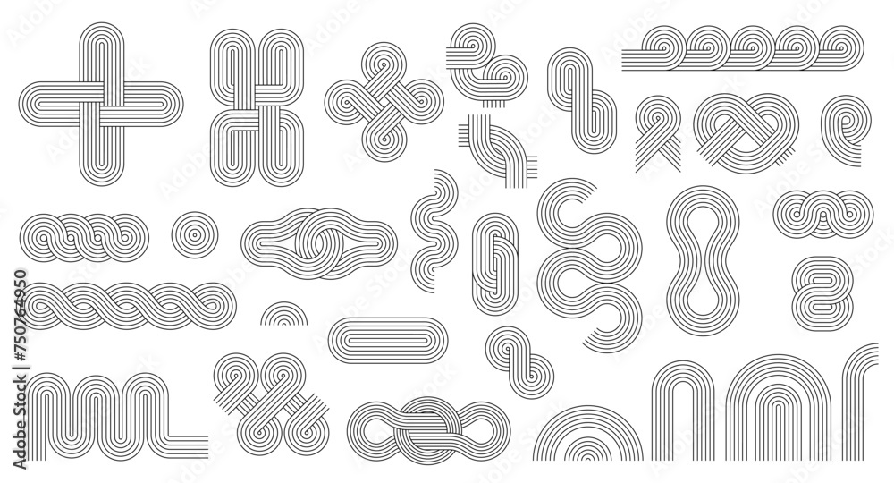 Poster geometric nordic stroke line zen arch patterns, figures and shapes, vector balance arcs, rainbows an