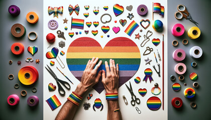 Diverse LGBTQ Symbols of Love and Equality on Display