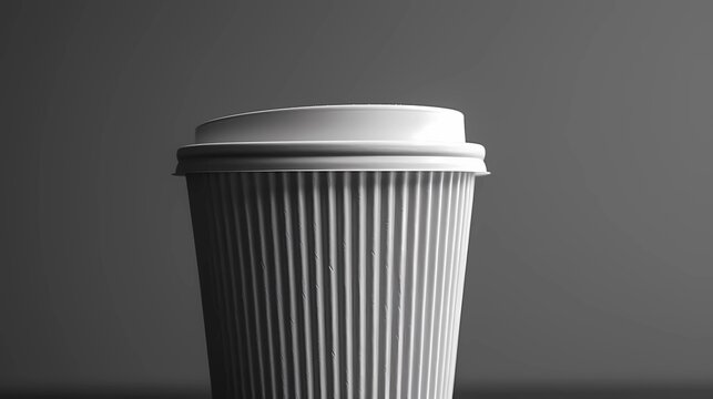 White paper coffee cup isolated on grey background, Generative AI illustrations.