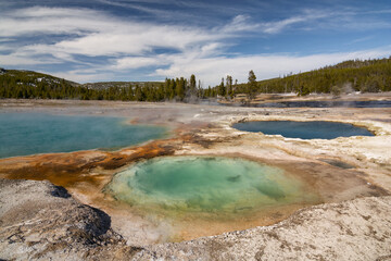 Geothermal hot spring in Yellowstone Park