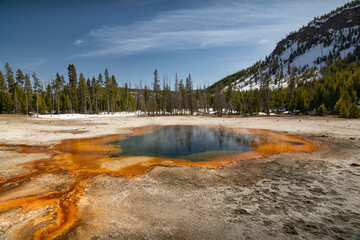 Geothermal hot spring in Yellowstone Park