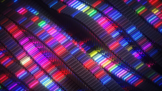 DNA sequencing or data processing concept 3D render