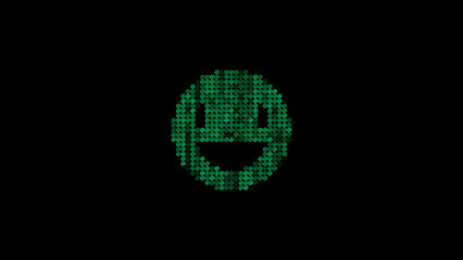 Green old style smiley face
