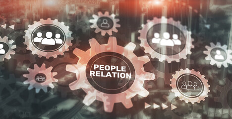People Relation Social media. Business and communication technology concept