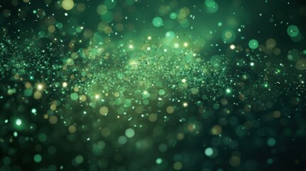 background for graphics,Glittering green particles. 