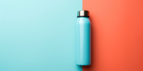 Clean Blue Liquid in Minimal White Bottle on Natural Background