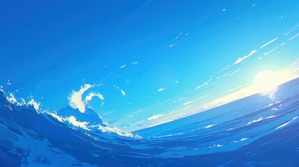 Obraz na płótnie Canvas Sunlit Swell , Majestic Ocean Wave on a Sunny Day