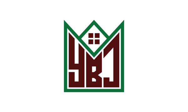 YBJ initial letter real estate builders logo design vector. construction, housing, home marker, property, building, apartment, flat, compartment, business, corporate, house rent, rental, commercial