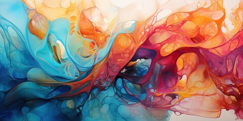 Stunning abstract design with swirling colors, reminiscent of vibrant liquid or silk in motion