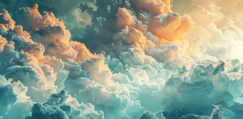 Stunning Cloudscape with Radiant Light and Textured Clouds