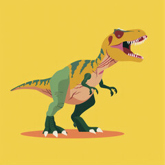 Fototapeta premium tyrannosaurus dinosaur on yellow background