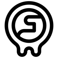 Sea ice melting. Editable stroke vector icon.