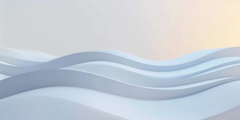Obraz premium Computer-generated depiction of a wave made of white material, moving dynamically with undulating shapes and textures.