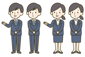 スーツを着た男女の社会人