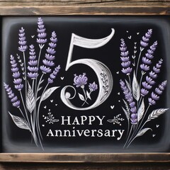 5th Anniversary Chalkboard Celebration with Lavender