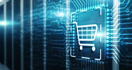 E-commerce on 3d Electronic Circuit Board Chip
