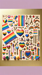 Diverse LGBTQ Symbols of Love and Equality on Display