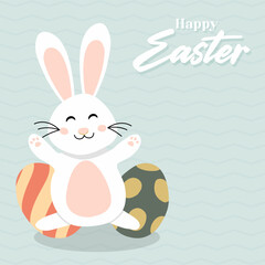 Funny Easter bunny , great for happy easter banners, wallpapers, easter cards and wrapping - vector design 