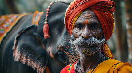 Indian man hindi in traditional man.  - obrazy, fototapety, plakaty