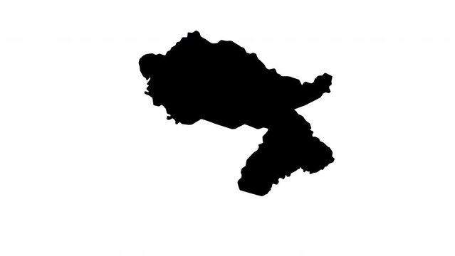animated video of the map of Dahuk in Iraq