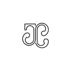 JC, CJ, Abstract initial monogram letter alphabet logo design