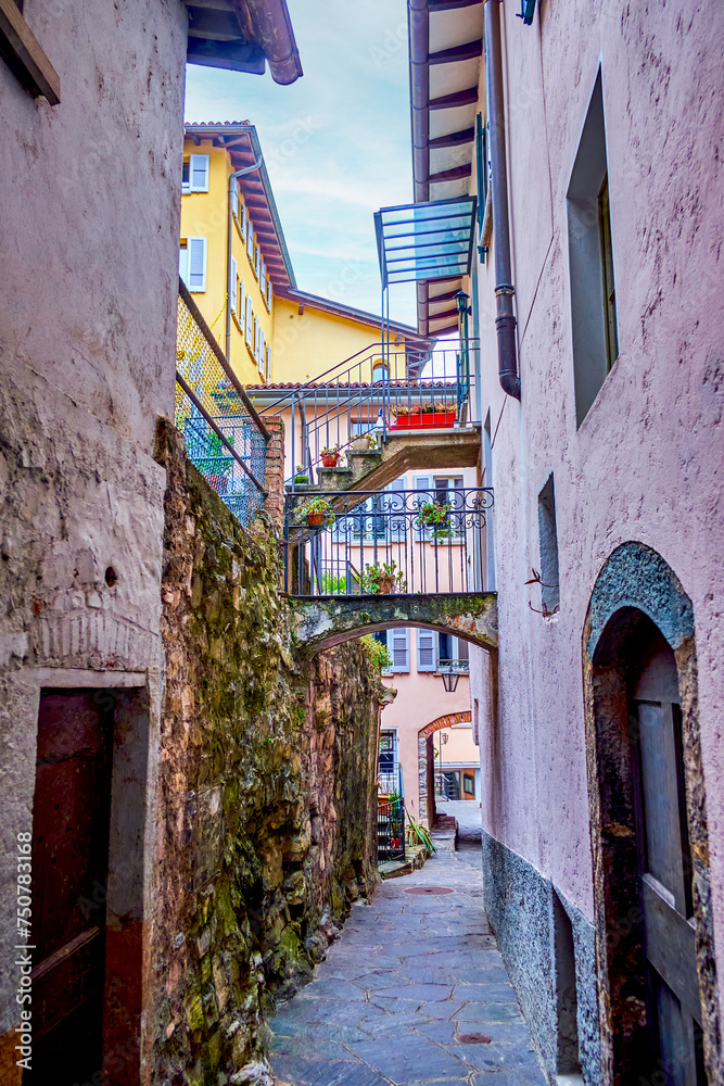 Canvas Prints Old shabby houses in Gandria village, Switzerland