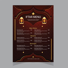Ramadan special iftar food menu banner design and social media post templateRamadan Kareem Iftar food menu social media story post design. super delicious ramadan food menu web banner template - obrazy, fototapety, plakaty