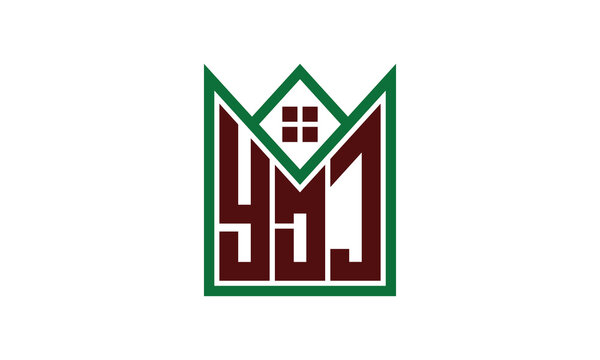 YDJ initial letter real estate builders logo design vector. construction, housing, home marker, property, building, apartment, flat, compartment, business, corporate, house rent, rental, commercial