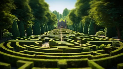Foto op Canvas a maze with a house in the background © Zacon