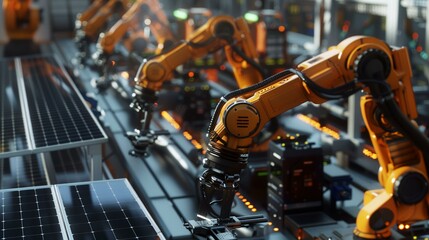 Automation industry with robot assembly line