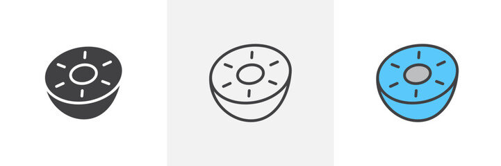 Kiwi Isolated Line Icon Style Design. Simple Vector Illustration