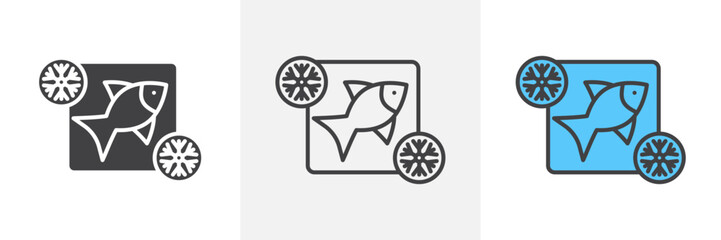 Frozen Food Isolated Line Icon Style Design. Simple Vector Illustration
