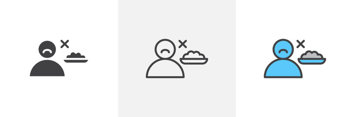 Lack of Appetite Isolated Line Icon Style Design. Simple Vector Illustration
