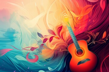 abstract background for International Guitar Month