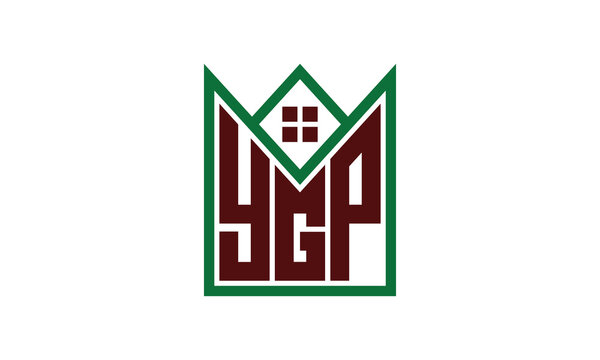YGP initial letter real estate builders logo design vector. construction, housing, home marker, property, building, apartment, flat, compartment, business, corporate, house rent, rental, commercial