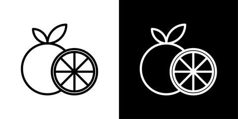 Citrus Fruit Line Icon on White Background for web. - obrazy, fototapety, plakaty