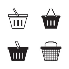 Shopping cart Icon Set. Collection of web icons for online shops of various cart icons in different shapes.