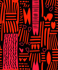 abstract tribal, linocut, valentines mud cloth, valentines day themed сreated with Generative Ai