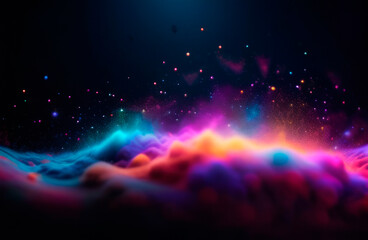 Fototapeta na wymiar background, waves of an unidentified multicolored nebula in space in motion in zero gravity