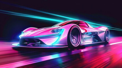 Futuristic electric racing car