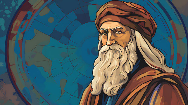 A vector image of Leonardo da Vinci.