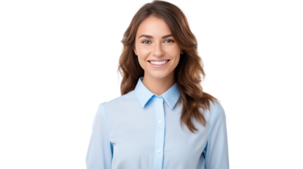 Happy young smiling confident professional ,business woman isolated on transparent and white background.PNG image.