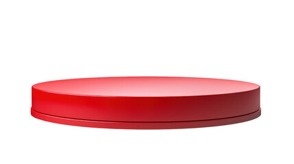 red podium for product isolated on transparent and white background.PNG image.	