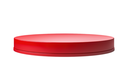 red podium for product isolated on transparent and white background.PNG image.	
