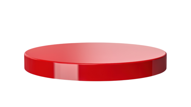red podium for product isolated on transparent and white background.PNG image.	