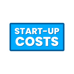 Start up costs finance business icon text label button design vector
