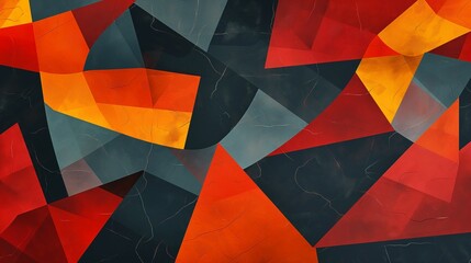 abstract painting of modern art with geometric shapes and different colorful colors - obrazy, fototapety, plakaty