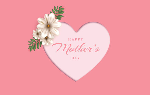 Mother's day background with shape heart illustrations appearing