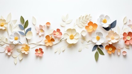 Paper Flower Wall Hanging Adorning a Wall