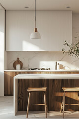 Elegant Kitchen Mockup with Clean Lines and Inviting Ambiance